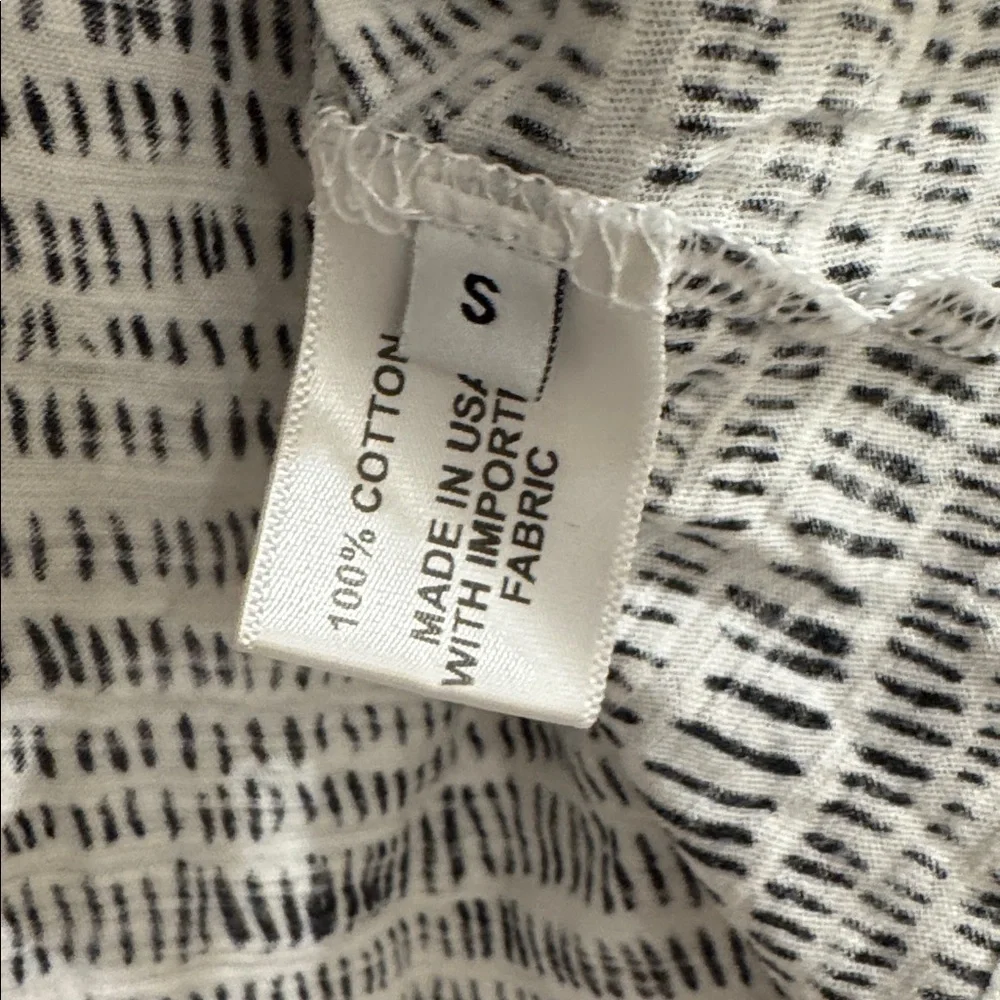 Proenza Schouler Scoop Neck 100% Cotton Long Sleeve Top, Black and White, Small - Picture 4 of 4